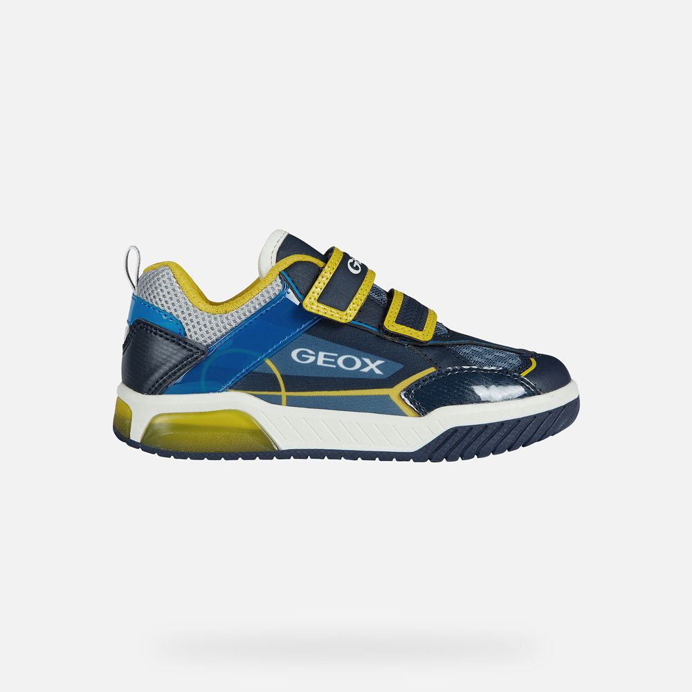 Basket Geox Inek - Bleu Marine/Jaune - Garcon 268034-IOJ